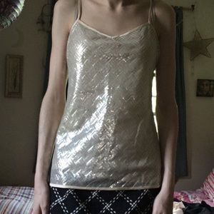 Cream colored sequin top
